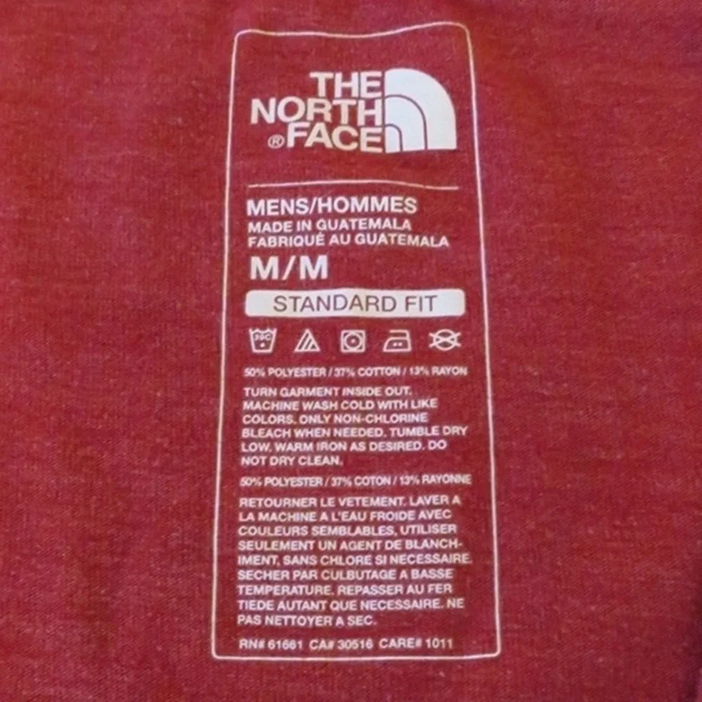 The North Face Men's Medium Zip Hoodie Red Heather Never Stop Exploring USA Flag